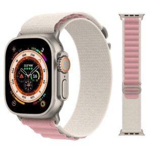 Rose White TG Alpine Loop Nylon Apple Watch Band