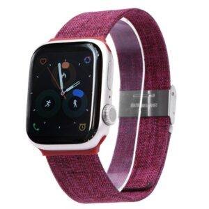 Wine Red TG Denim Buckle Band Apple Watch Band