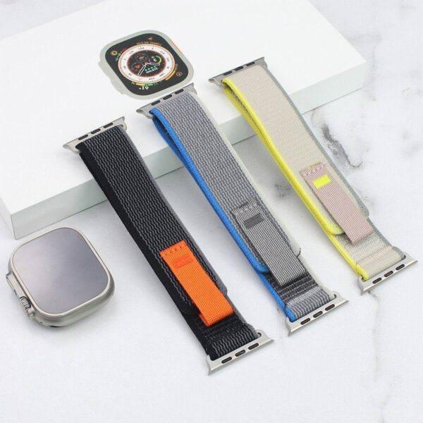 White TG Trail Loop Nylon Apple Watch Band - Image 8