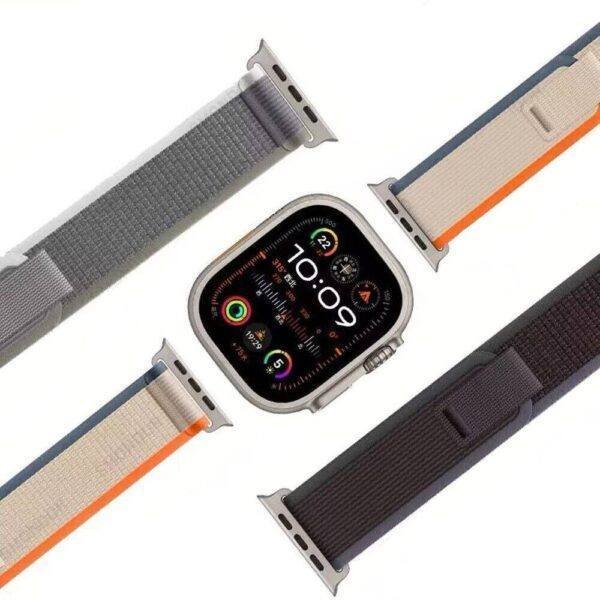 White TG Trail Loop Nylon Apple Watch Band - Image 4